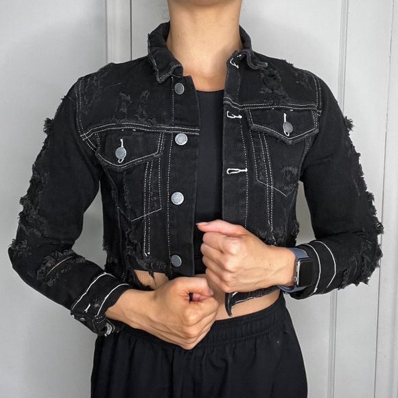 Carmar Jackets & Coats Carmar Black Cropped Jean Jacket Poshmark